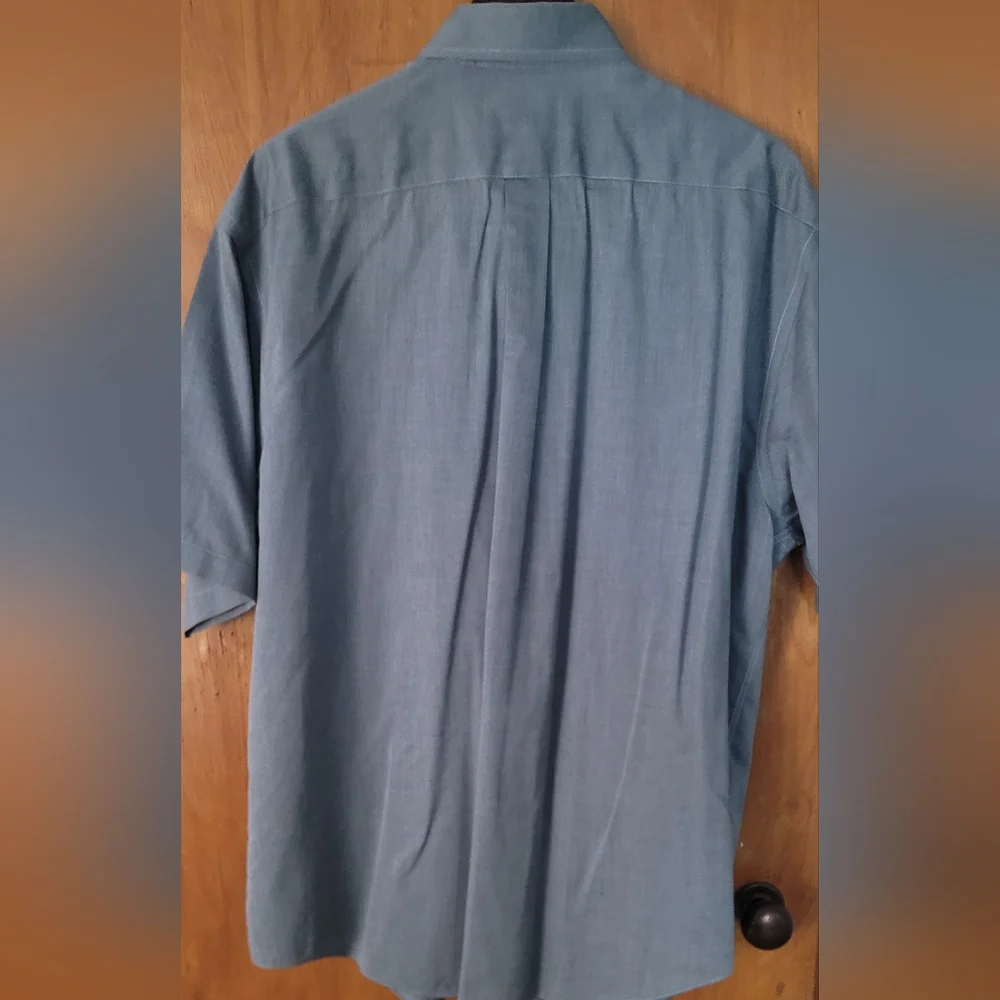 Roundtree & Yorke Gold Label Mens Gray Short Sleeve Shirt XL - Picture 7 of 9